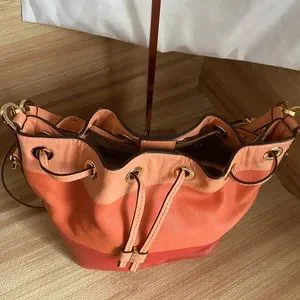 SUPER  MICHAEL KORS BUCKET DOTTIE COLOR BLOCK GRAPEFRUIT & PINK LEATHER BAG SUPER MICHAEL KORS BUCKET DOTTIE COLOR BLOCK GRAPEFRUIT  main image 3
